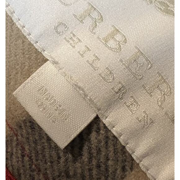 Burberry Children Brit 100% Wool Pea Coat Hooded Red Size ?? READ - Picture 14 of 15